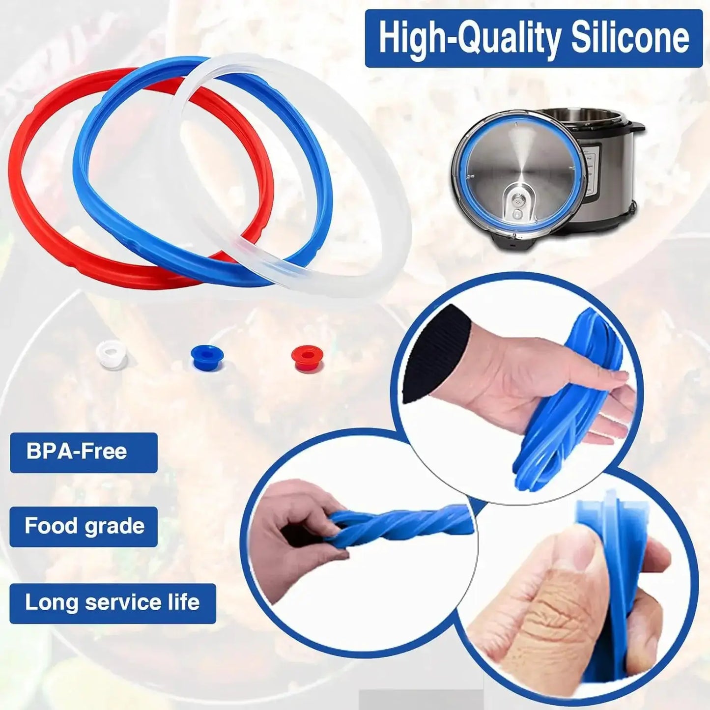 Instant Pot Sealing Ring | 3 Piece Set | 5 To 6 Qt | 5 Qt, 6 Qt