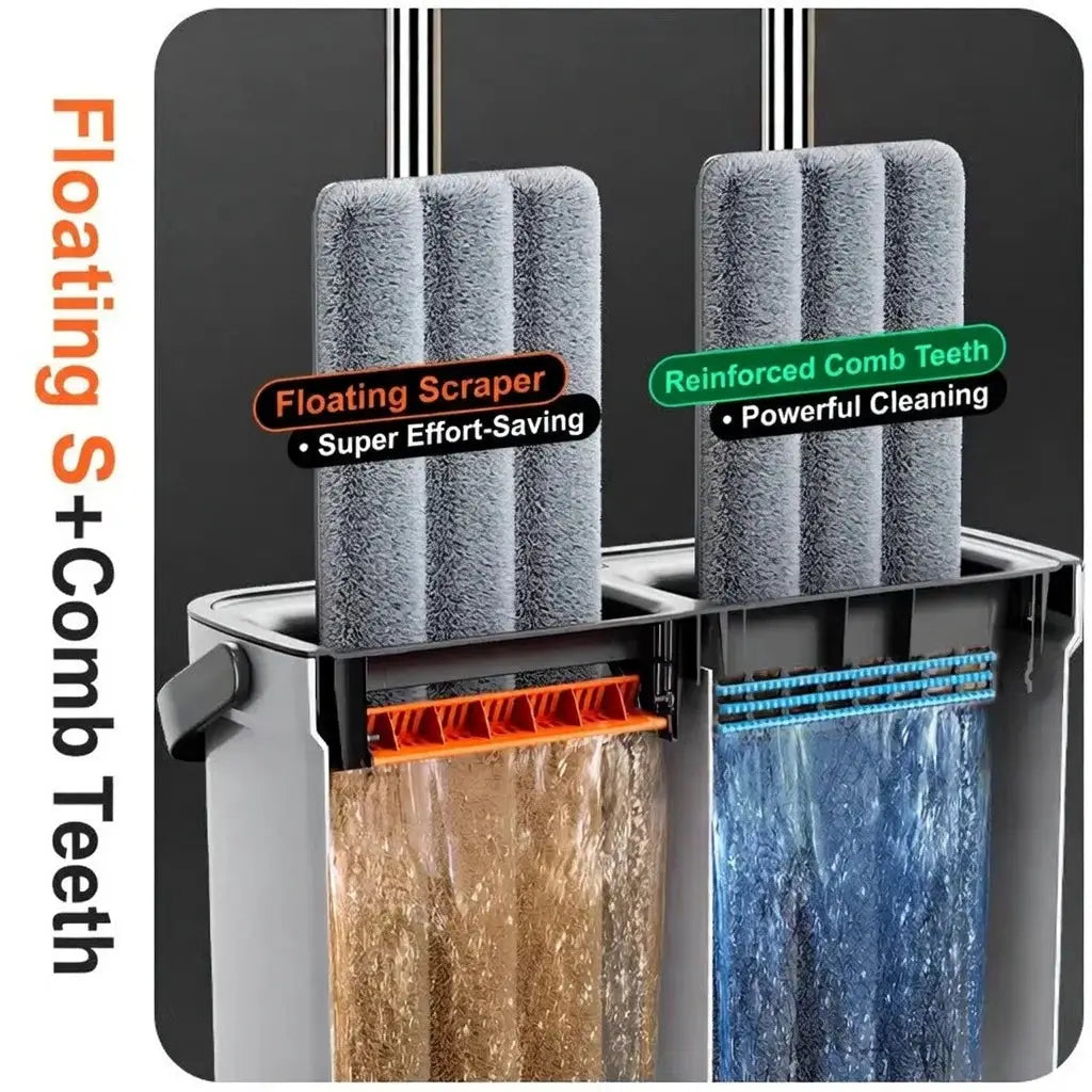 Slim Flat Mop | Self Wringing | 2 Washable Pads | 5.3 Inches