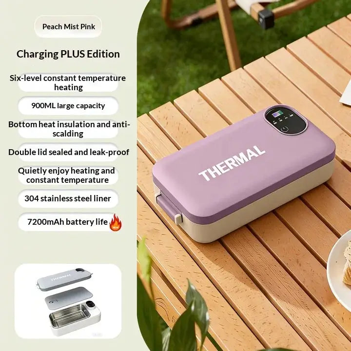 Heated Lunch Box Water Free Insulation Portable Self-Heating Electric Lunch Heater For Office Car Travel 304 Stainless Steel from PriceLows™