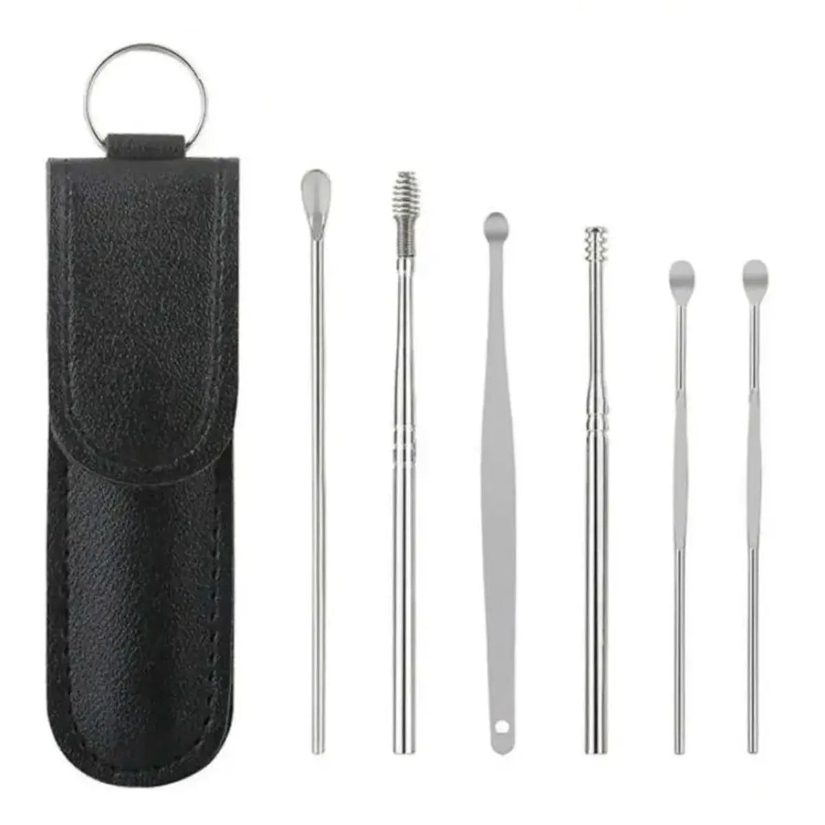 6 Counts Set Stainless Steel Spiral Ear Massage Cleaning Tool,Stainless Steel Earwax Removal Tool kit,Mini Portable Ear from PriceLows™
