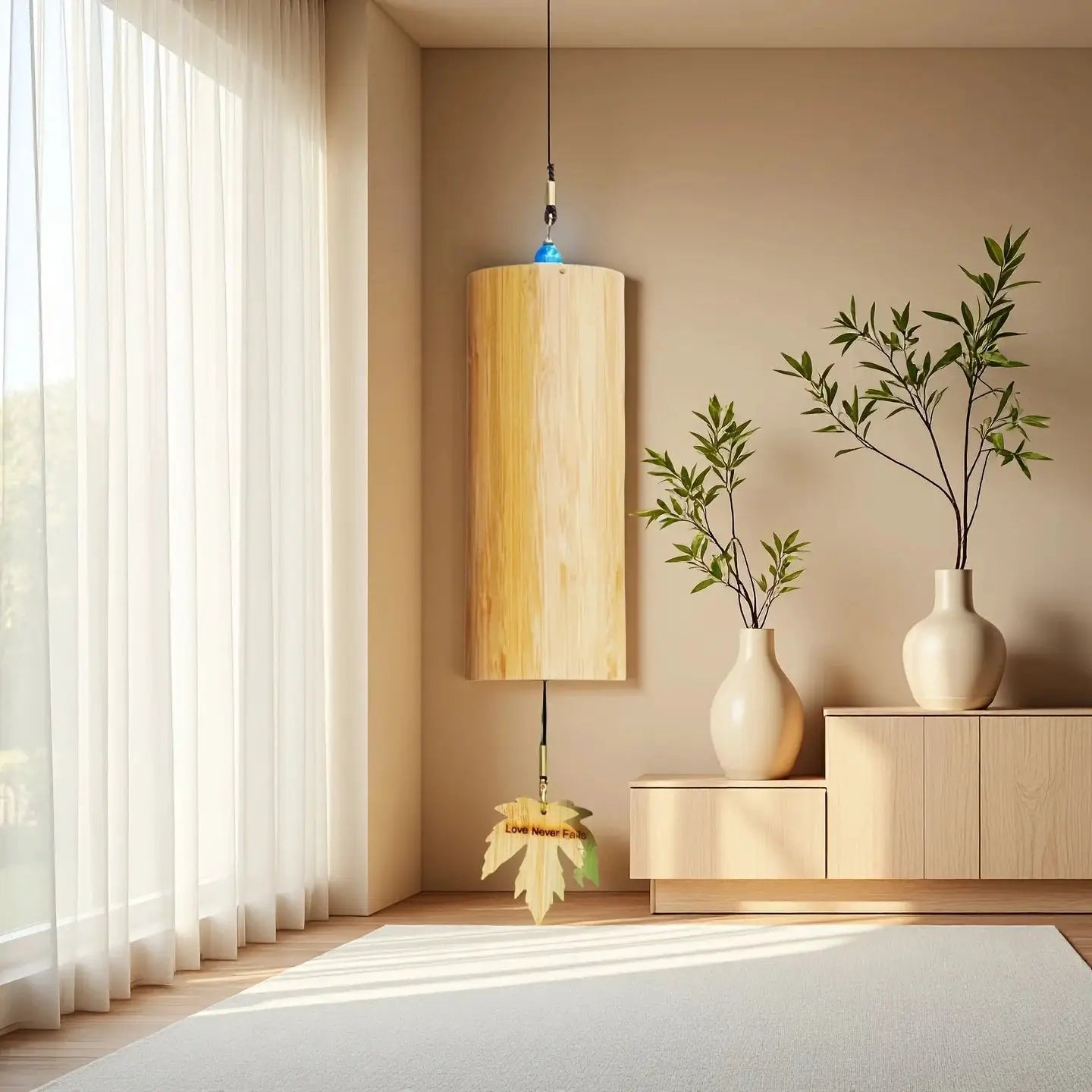 A bamboo wind chime—ideal for traditional Chinese style, suitable for retro/Summer Birthday/Hotel/Home/Bedroom/Wedding/Outdoor D from PriceLows™