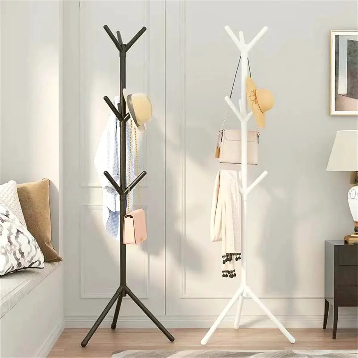 Clothes and Hats Rack Floor To Floor Bedroom Coat Hook Bedroom Vertical Tree Branch Shape Holder Hat Scarf Handbag Storage Hange from PriceLows™