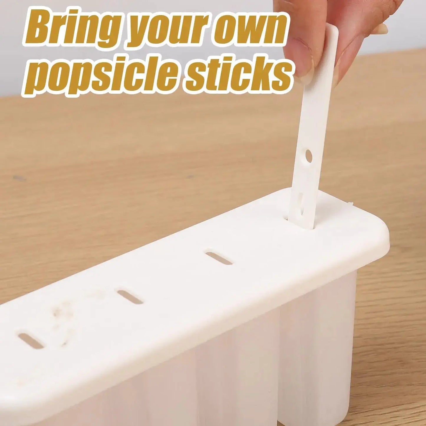 2 Pcs 4 Cavity Popsicle Mold for Homemade Ice Cream and Frozen Treats, Food-Grade Ice Pop Maker with Sticks, Easy Release Design from PriceLows™