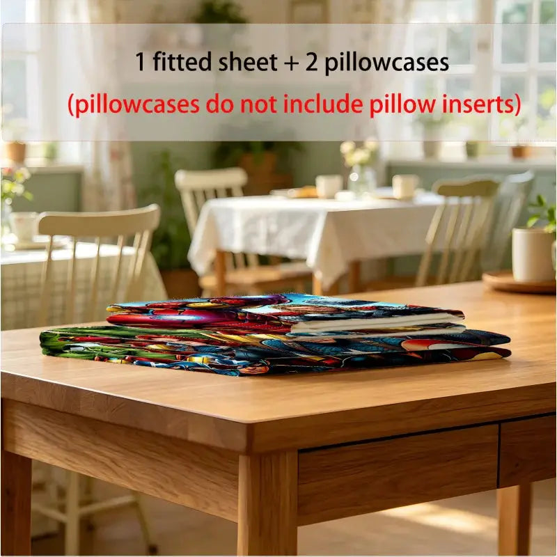 3Pcs Marvel Avengers Fitted Sheet Set With 2 Pillowcases Soft Deep Pocket Bed Sheet Superhero Bedding ForTeen Bedroom Decor from PriceLows™
