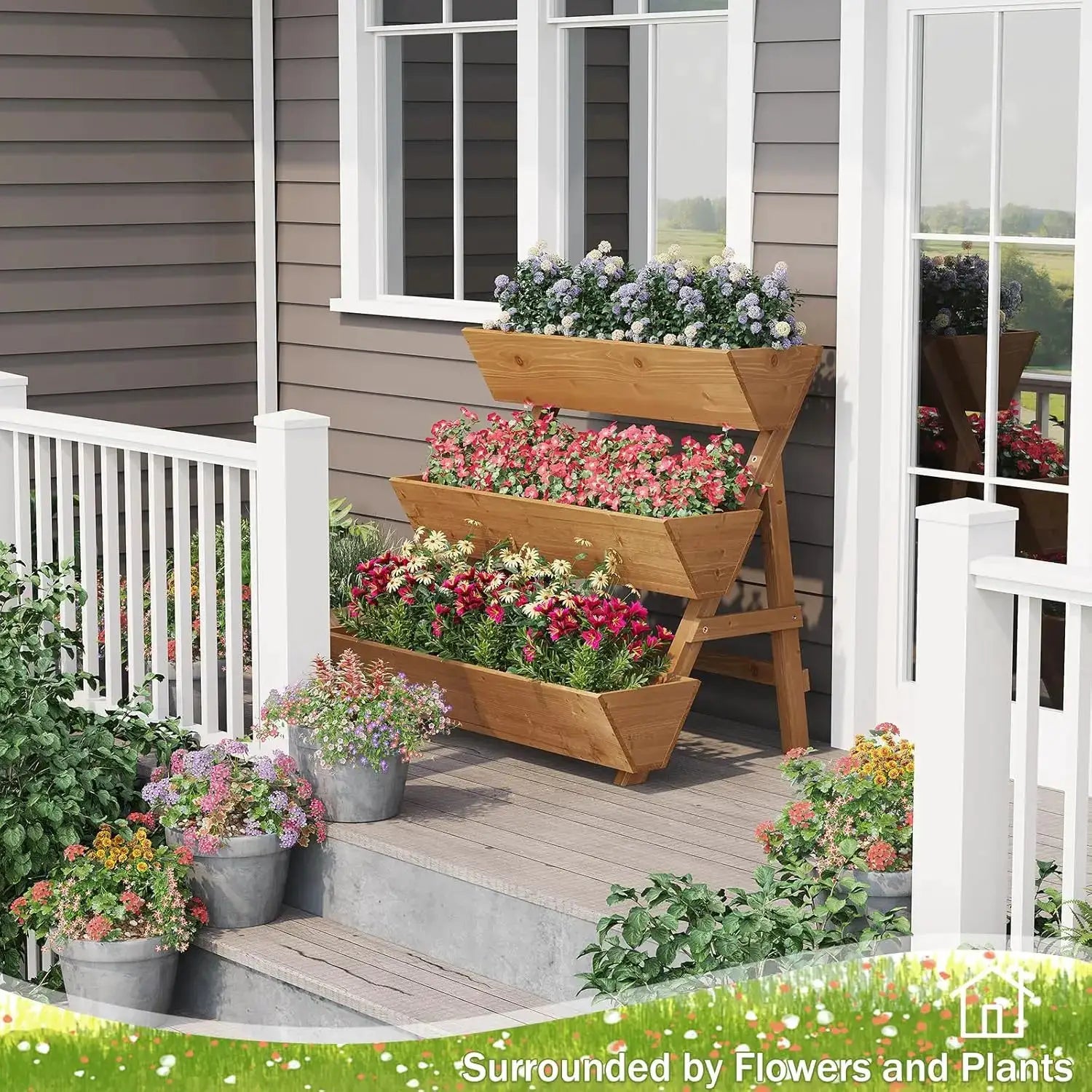 Raised Garden Bed, 3 Tier Vertical Garden Planter for Indoor & Outdoor, Raised Planter Box with Legs from PriceLows™