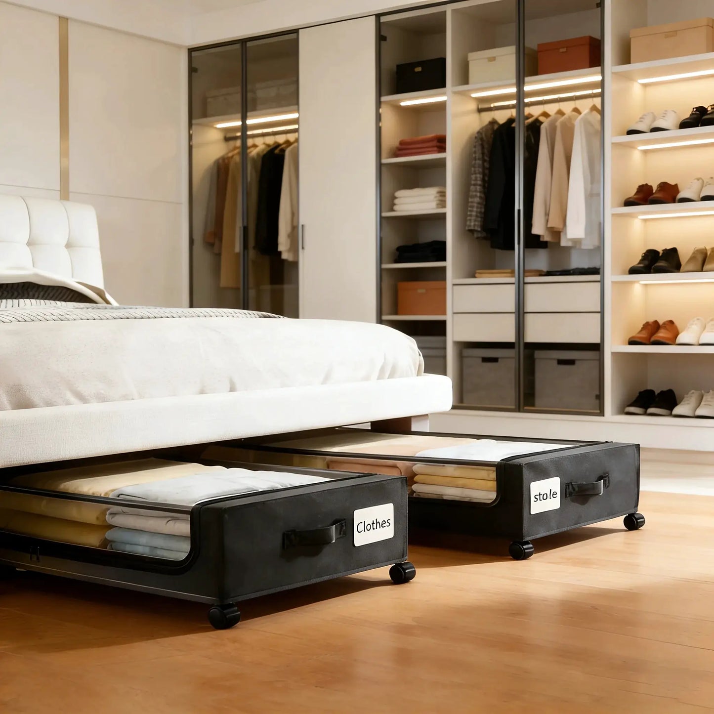 1pc/2pcs, XXL 15.85 Gallons, Under Bed Storage with Wheels, Under-bed Storage, Perfect for Storing Shoes And Clothes, Large-capacity Storage Box with Lid, Room Organization, Under-bed Storage Box from PriceLows™