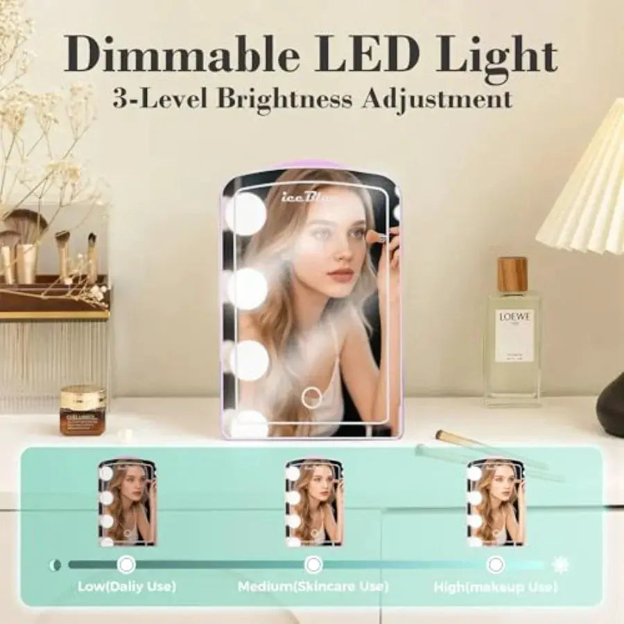 Mini Fridge, Skincare Fridge with Dimmable LED Light Mirror, 4 L/6 Cans Small Refrigerator for Beauty and Beverages, Mini Fridg from PriceLows™