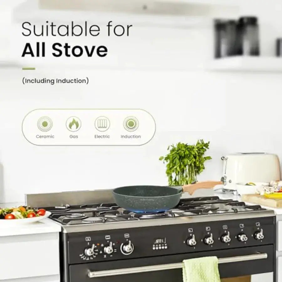 Removable Handle Pots and Pans Set - 10 Pieces Cookware Set with Removable Handle RV Induction Cookware Set for Camp from PriceLows™