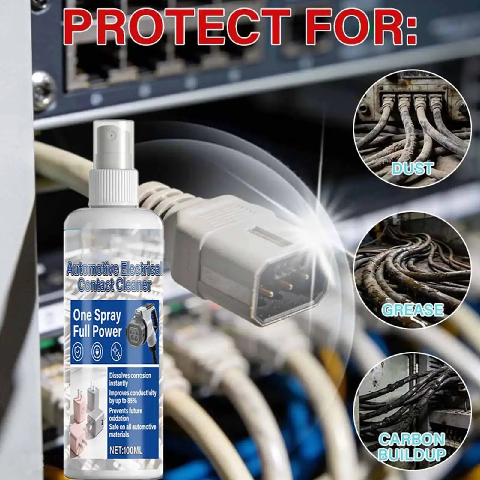 100ml Fast-Drying Electronics Cleaner Spray Electrical Contact Cleaner for Car Plugs Battery Terminal Circuit Boards from PriceLows™