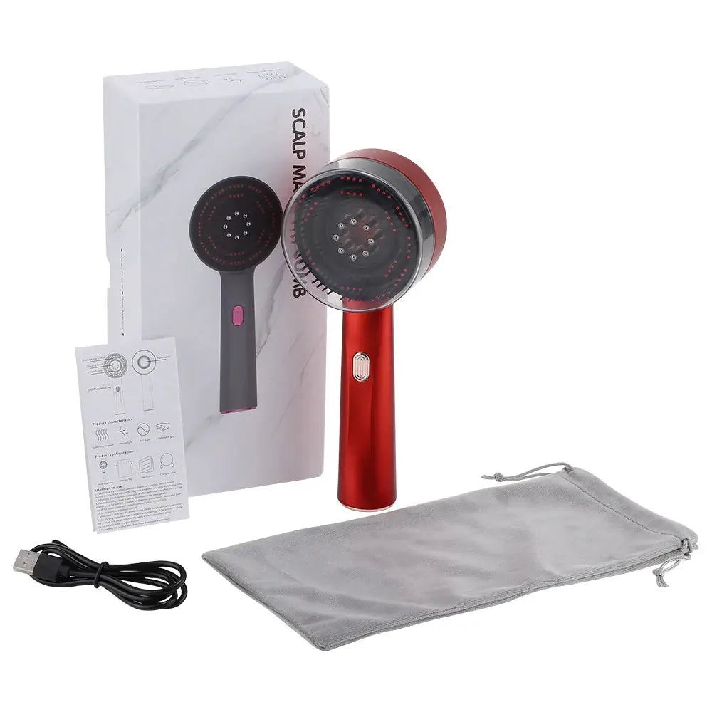 Electric Scalp Massager | Red Light Therapy | Oil Applicator | Rechargeable