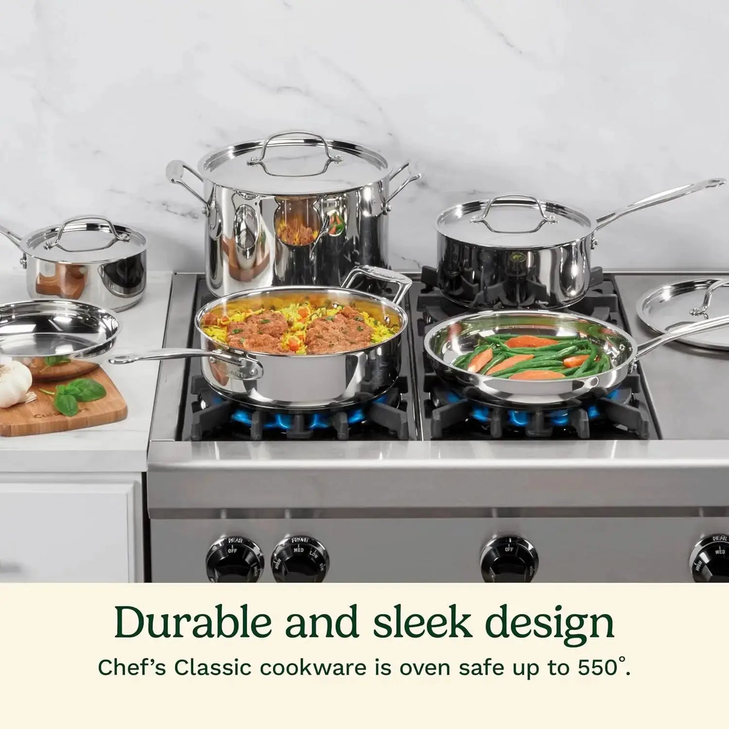 10-Piece Stainless Steel Cookware Set with Pots and Pans for Home Kitchen from PriceLows™