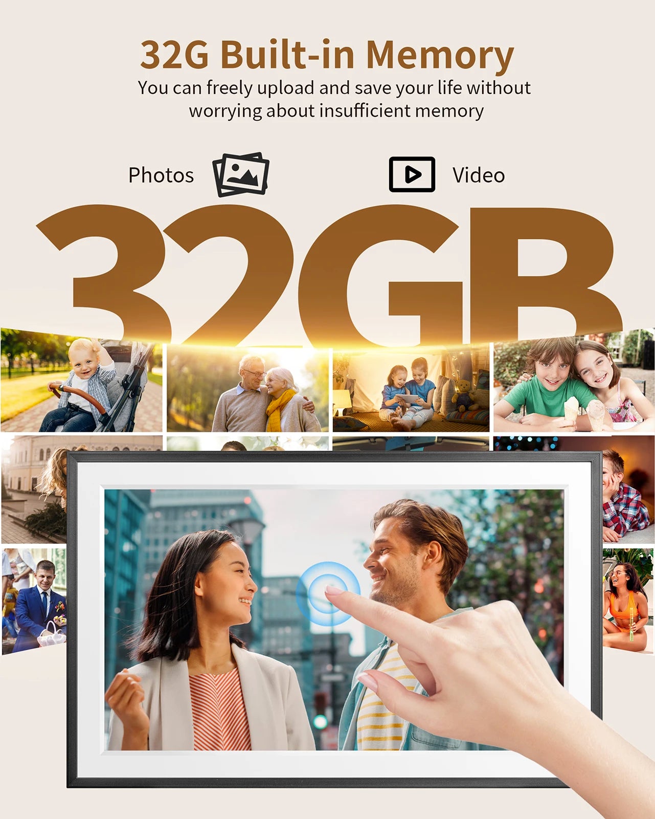 Digital Picture Frame | 64 GB Built-in Memory | 15.6 Inch IPS FHD