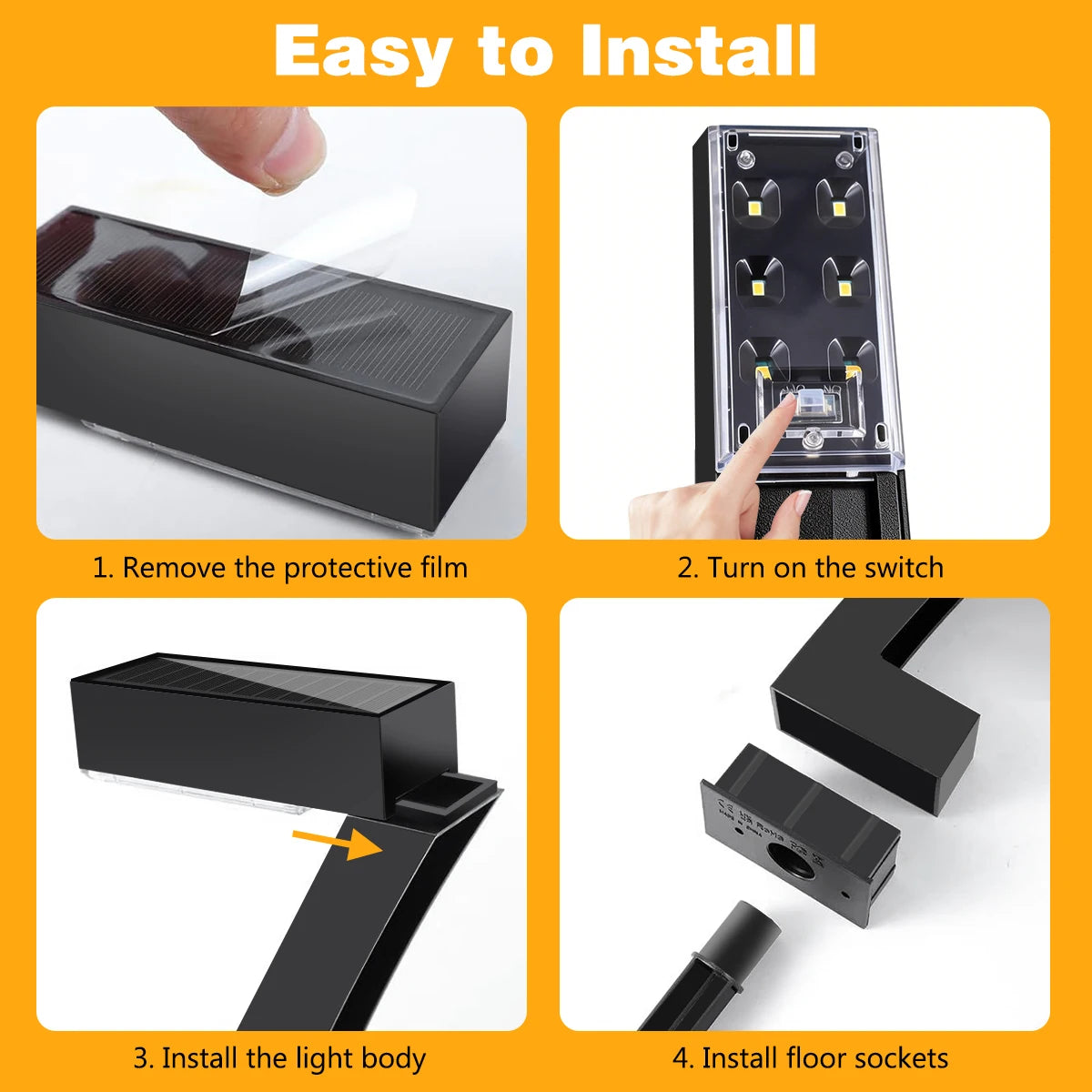 Solar Lights 7-Shape for Garden Lawn IP65 Waterproof Pathway Landscape Lighting 6 LED Auto Dusk to Dawn Solar Ground Light from PriceLows™
