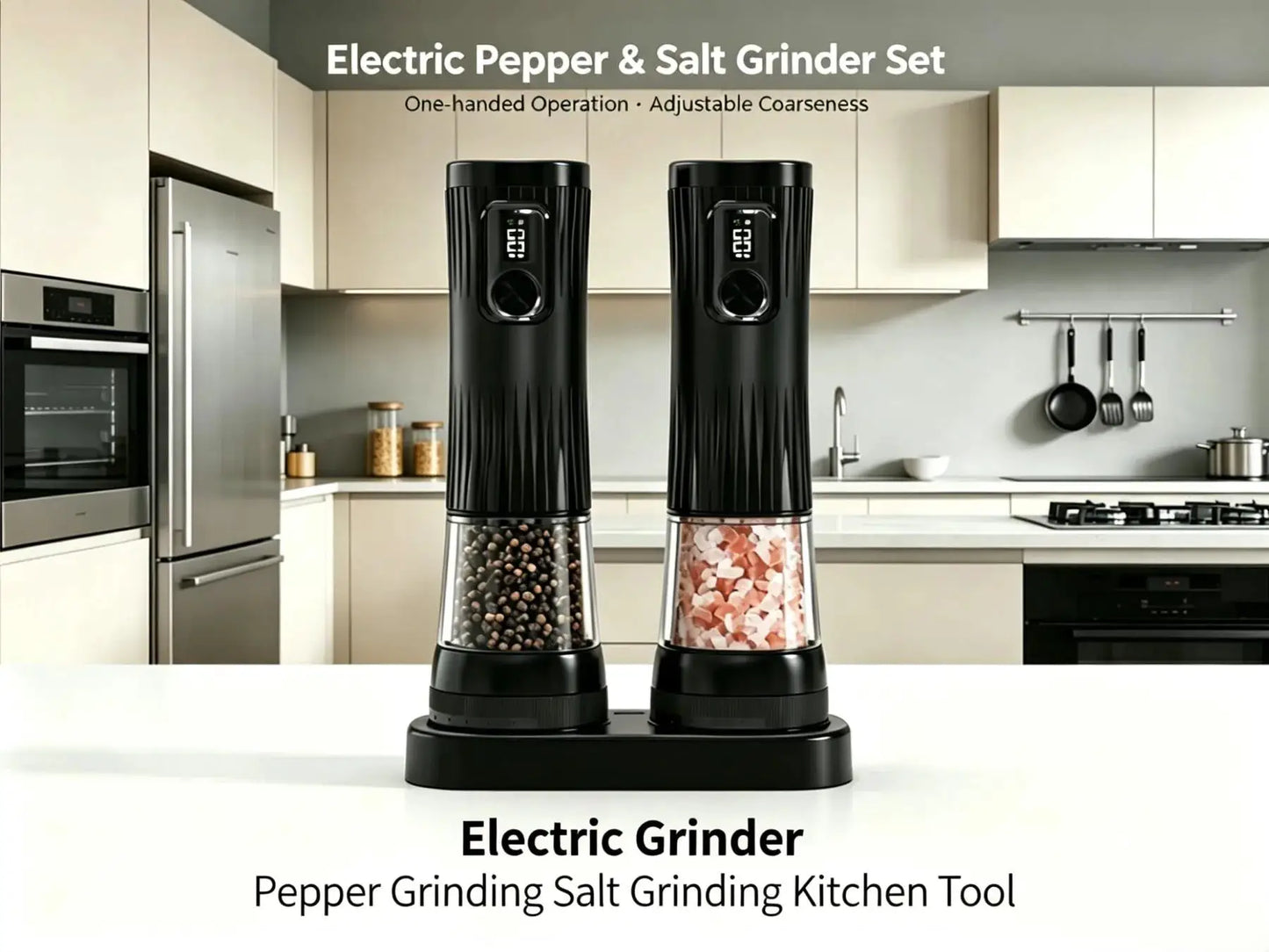 Electric Salt And Pepper Grinder Set | USB Rechargeable | Ceramic Mills