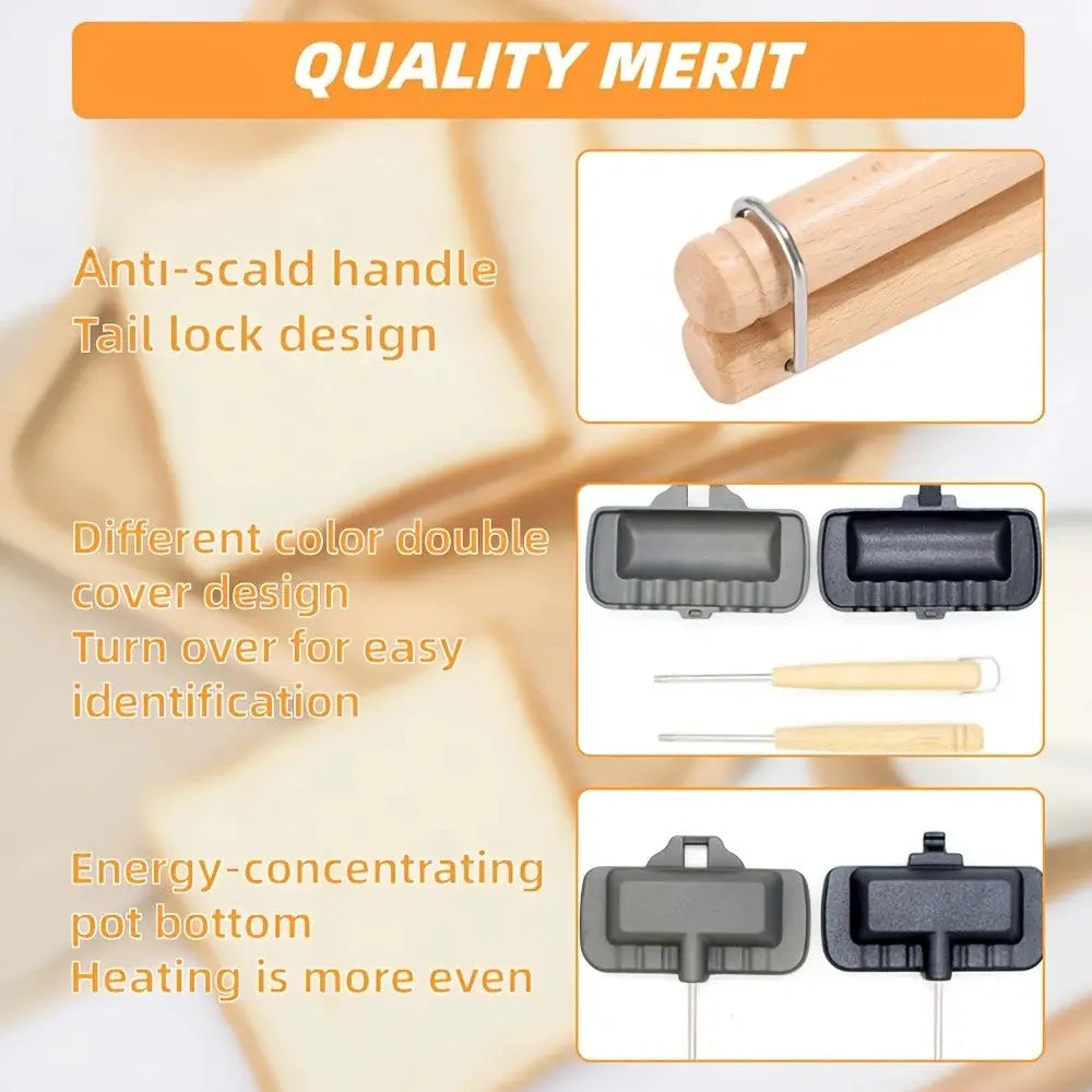 Sandwich Maker | Aluminum Alloy | Dual-Surface Non-Stick | 30x14x6.5 cm