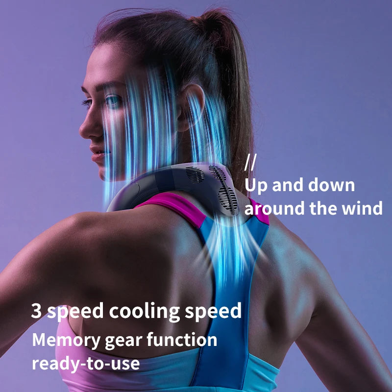 Neck Fan | 5200mAh Battery | 5W Rechargeable Cooling | One Size