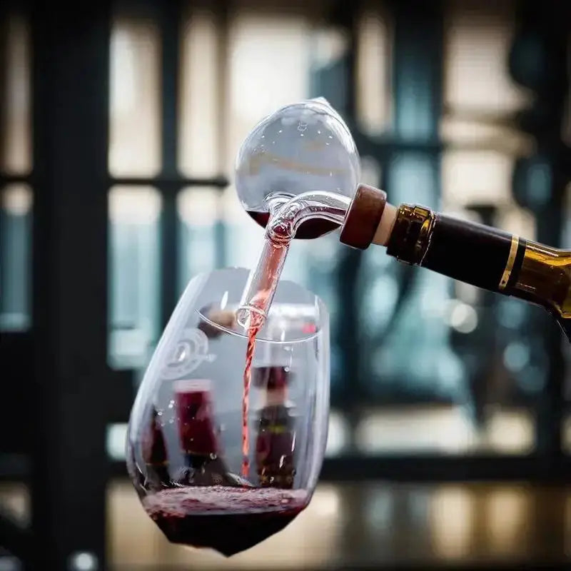Peach Modelled Glass Wine Aerator, Quick Dispensing Pourer for Red Wine Bottle, Professional Decanter Sobering Gadget from PriceLows™