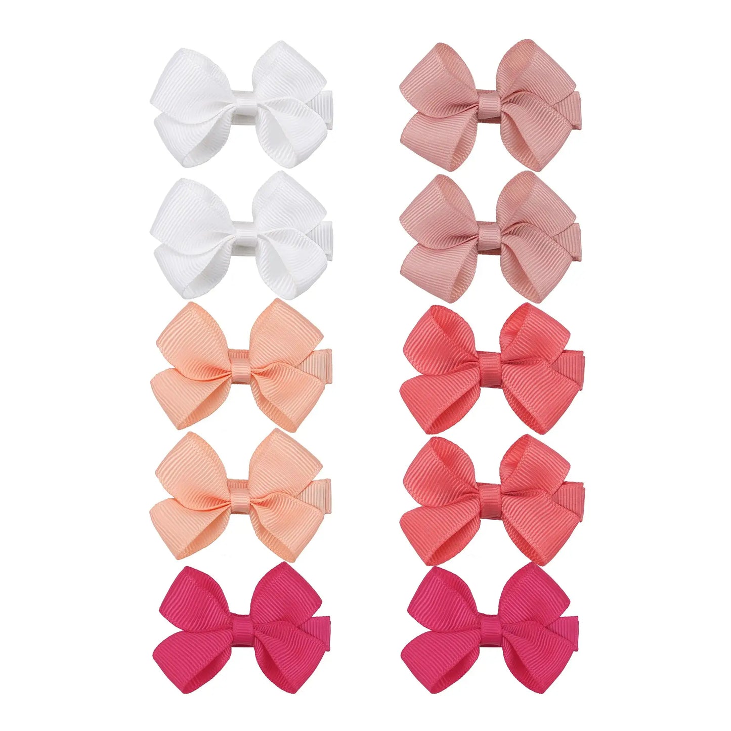Baby Hair Bows | 2 Inch Fully Covered | 10 Piece Set | Polyester