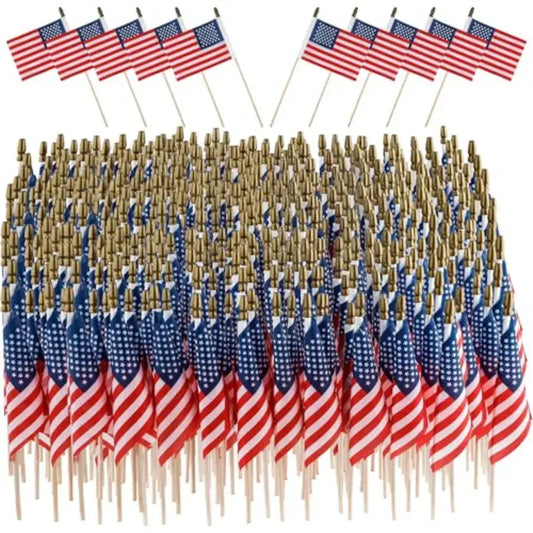 Handheld Flags - Mini US Flags on Stick Bulk Small American Banner for Parades Events Celebrations Festivals Patriotic Holidays from PriceLows™