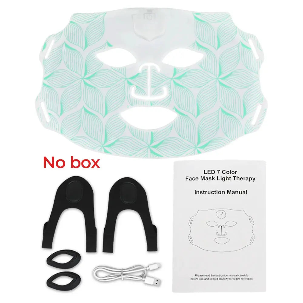 7 Colors LED Face Silicone Mask Flexible Facial Beauty LED Mask Photon Light Rejuvenation Anti-Wrinkle Skin Care Wireless Use from PriceLows™