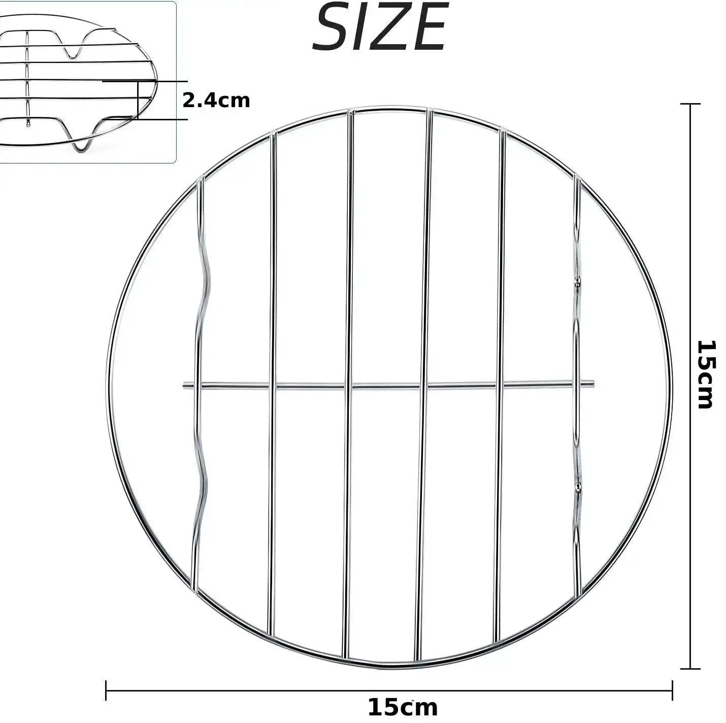 Cooling Rack | Stainless Steel Round | 6 To 8 Inch | Oven Air Fryer Safe
