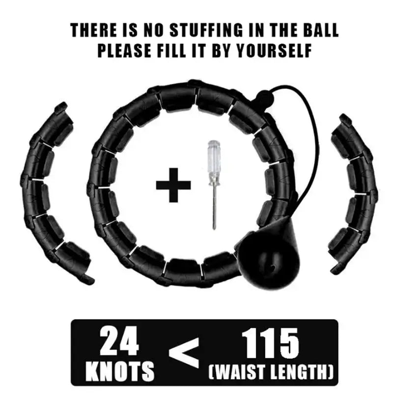 Weighted Adjustable Hula Hoop | Shock Absorbing Massage | Infinite Knot Link