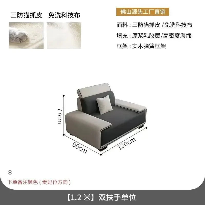 Sectional Sofa | Oversized Cushions | Gray | Curved