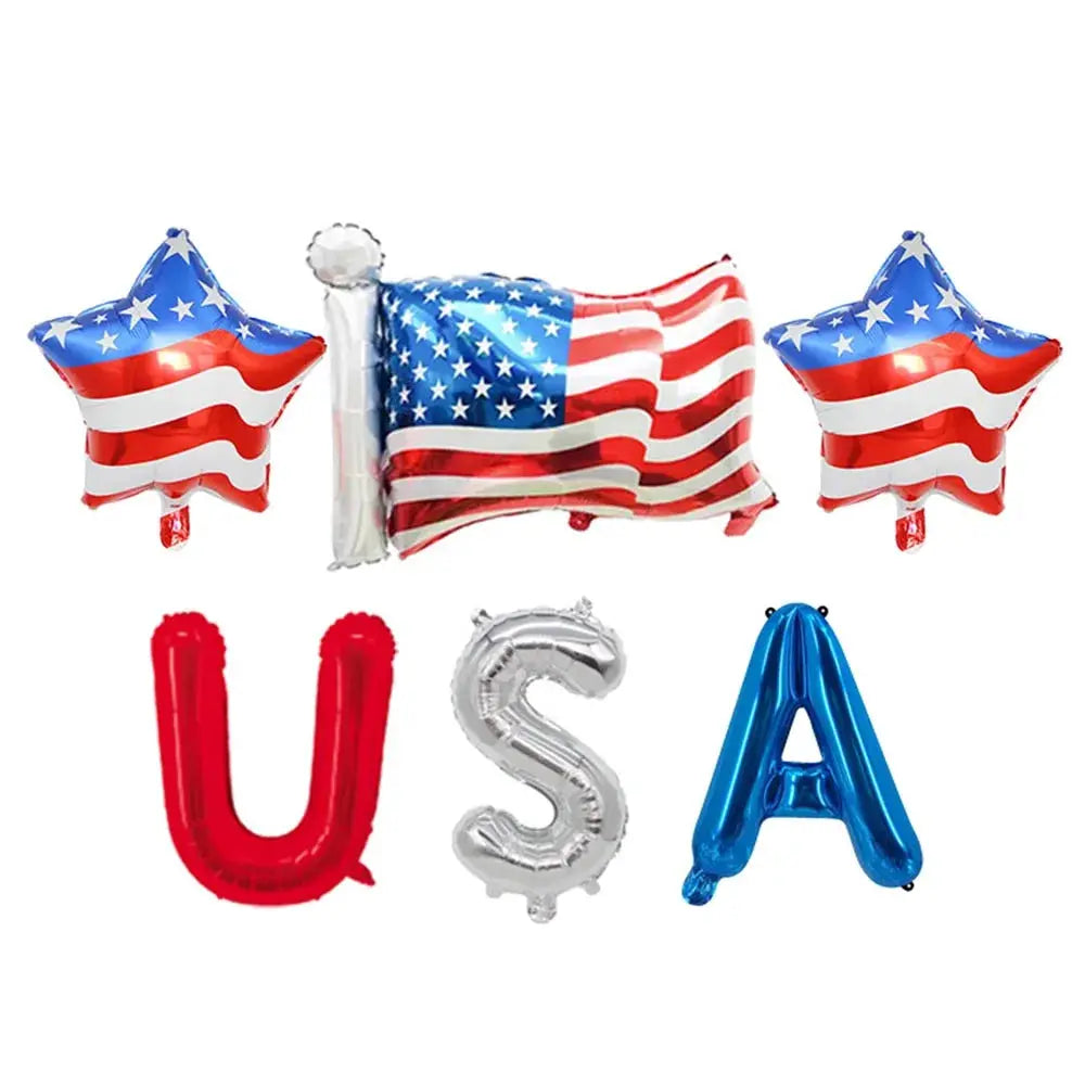 Patriotic Party Supplies | 4th Of July Banner, Balloon & Plate Set