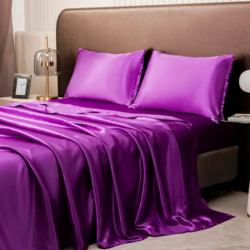 Satin Sheet Set | Solid Color | Soft Silky Finish | Twin Full Queen King