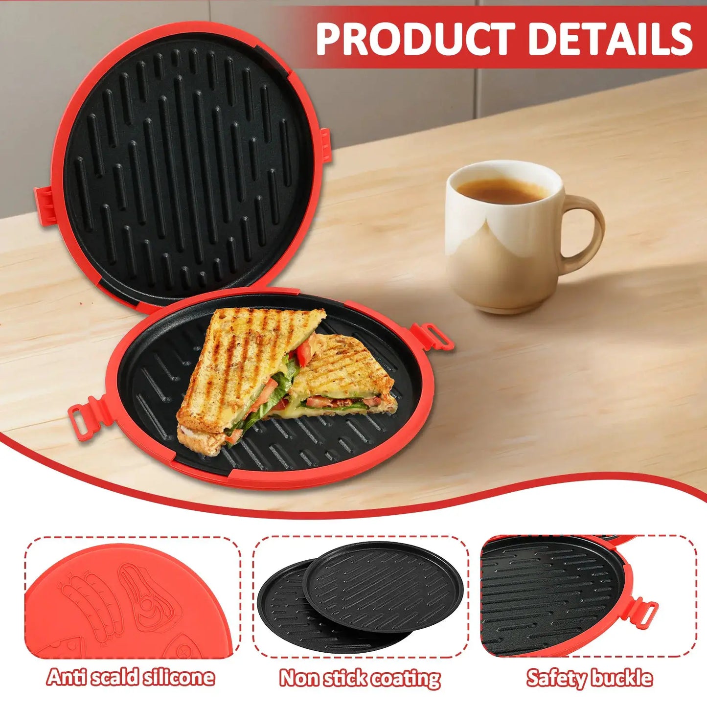 Microwave Sandwich Maker | Silicone Sleeve | Bacon Cooker | One Size