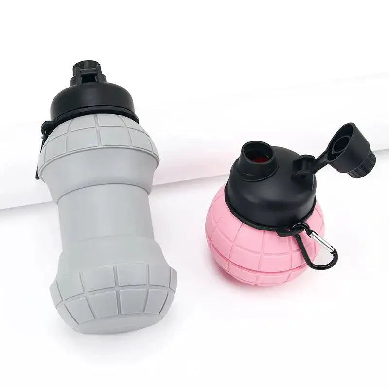 New 1Pcs 500ml Cup Portable Kettle Grenade-Shaped Silicone Collapsible Water Cup For Sports Outdoor Hiking Travel from PriceLows™