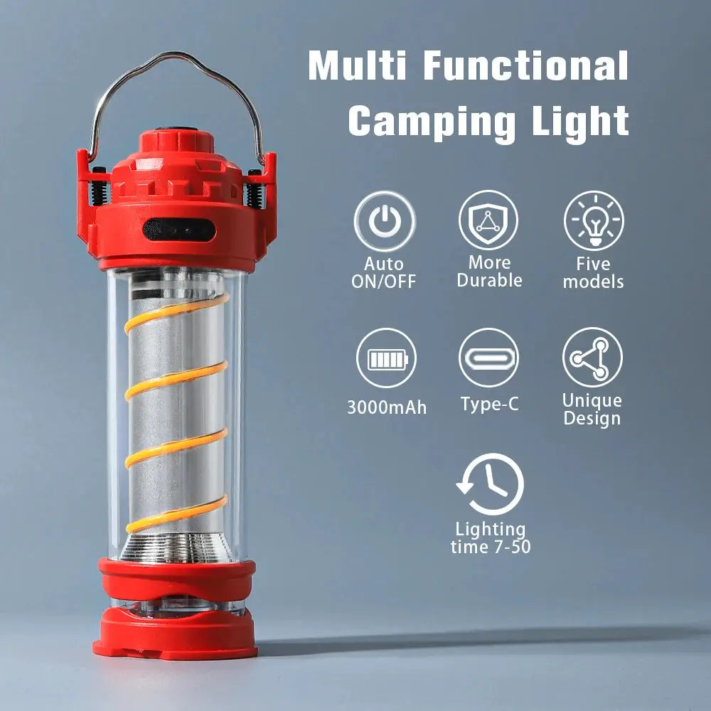 LED Camping Lantern | 5 Lighting Modes | USB Rechargeable | Black Khaki Green