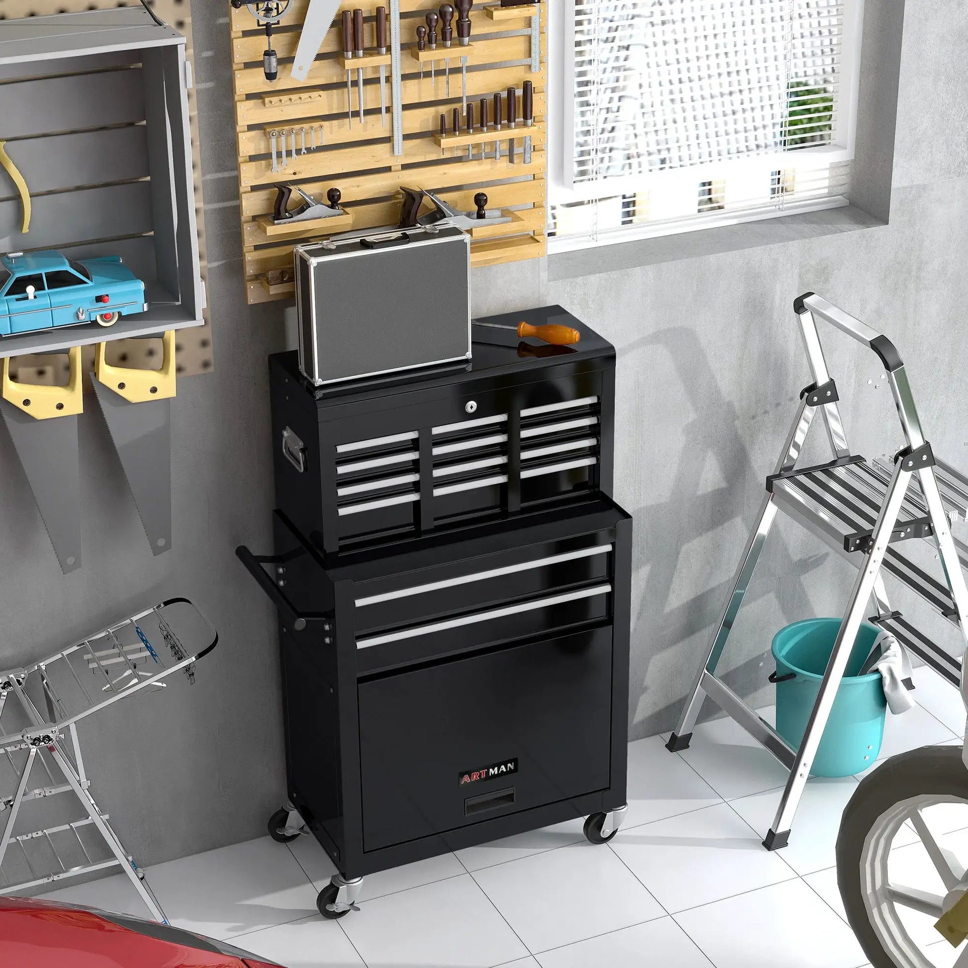 High Capacity Rolling Tool Chest with Wheels and Drawers, 8-Drawer Tool Storage Cabinet from PriceLows™