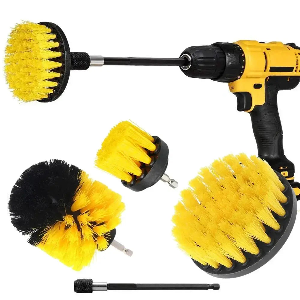 Drill Brush Attachment Set Power Scrubber Wash Cleaning Brushes Tool Kit with Extension for Clean Glass windows Kitchen Toilet from PriceLows™