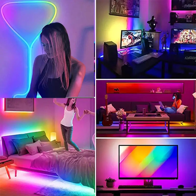 2M/10M USB 2835 LED Strip Light RGB Remote Control Lights Flexible Lamp Tape Ribbon TV Desktop Screen Back Light Diode Tape from PriceLows™