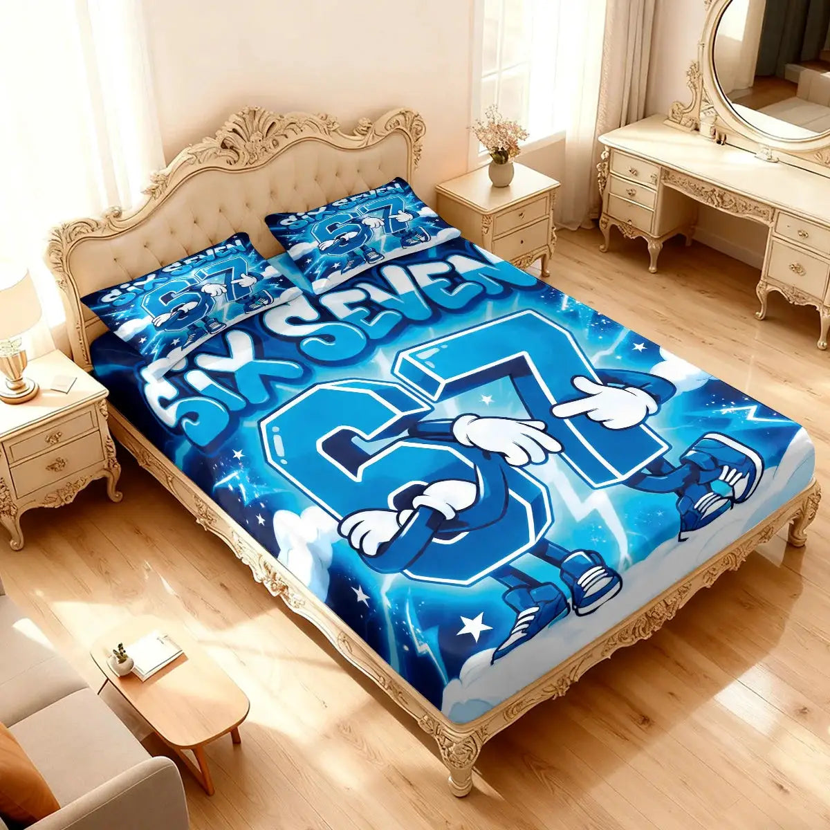 3pcs Cartoon Funny 67 Element Printed Coreless Bedsheet Set, Multi Size Comfortable Bedspread, Bedroom Bedding Decoration from PriceLows™