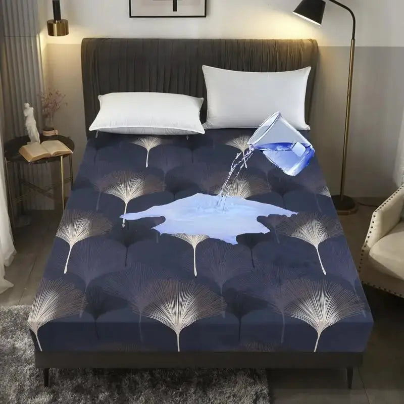 Kuup-Polyester 360° waterproof Cartoon Fitted Sheet Only(no pillowcase) Elastic Band Around Mattress Cover King Size Bed Cover from PriceLows™