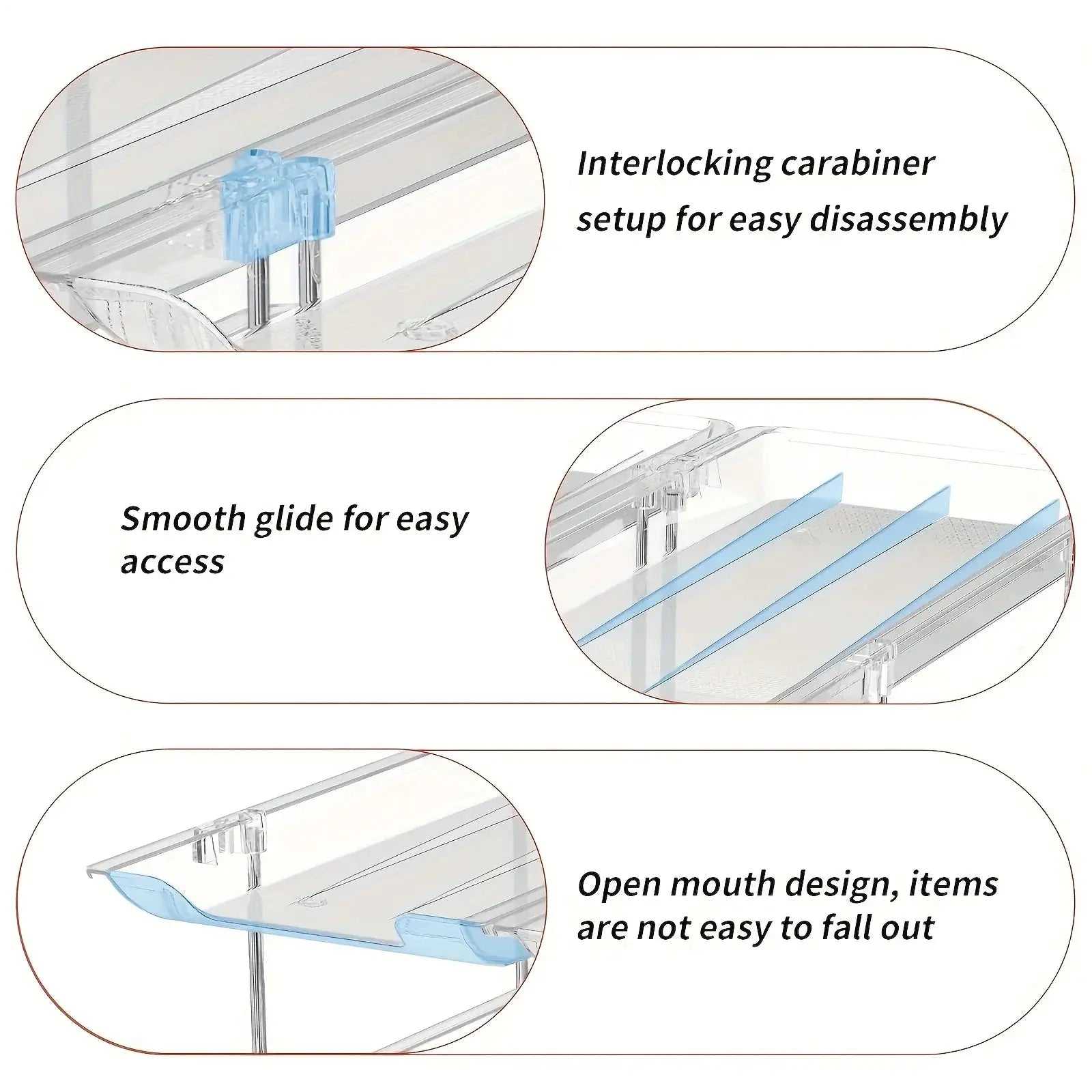 3-Tier 36-Capacity Stackable Rolling Can Organizer - Clear Plastic Space-Saving for Pantry/Fridge (3 Sets) | 24-hour Shipping from PriceLows™