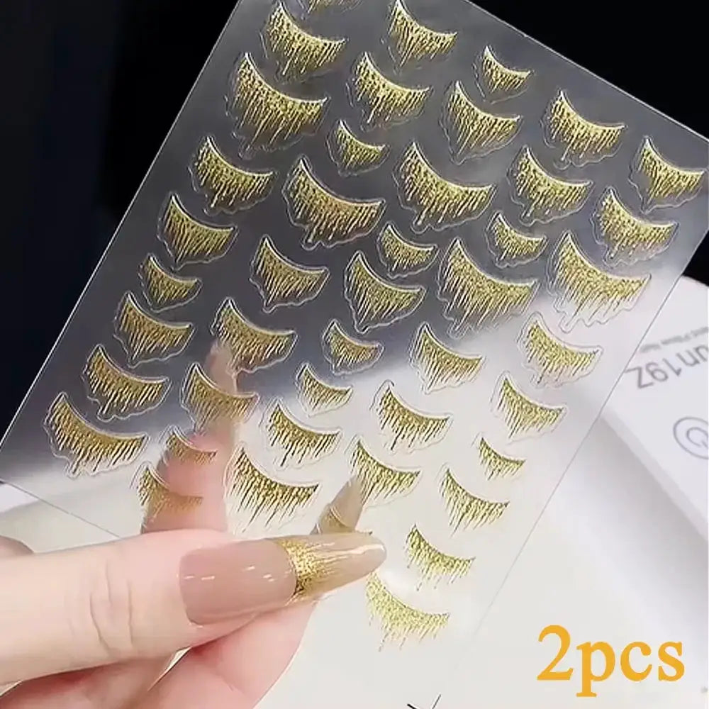 2Sheets French Gradient Line Nail Art Stickers 3D Self-Adhesive White+Black Slider Design Stencil Manicure Guides DIY Nail Decor from PriceLows™
