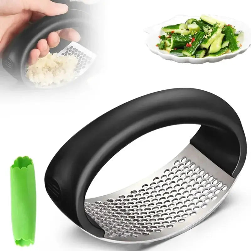 Garlic Press and Mincer, Heavy Duty Stainless Steel with Soft Handle, Effortless Garlic Crusher for Minced Garlic and Paste from PriceLows™