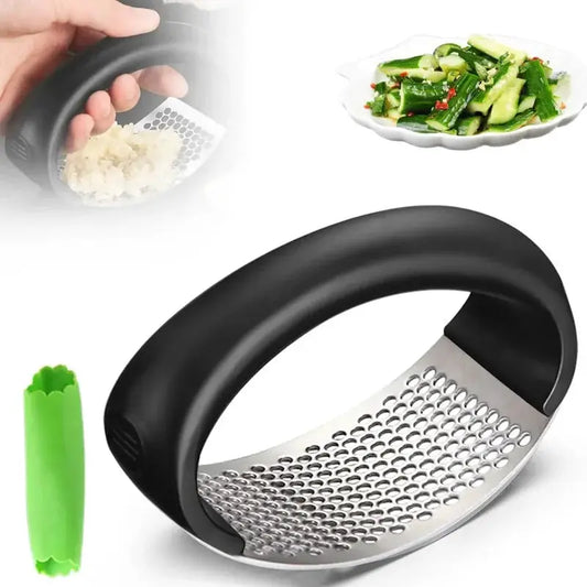 Garlic Press and Mincer, Heavy Duty Stainless Steel with Soft Handle, Effortless Garlic Crusher for Minced Garlic and Paste from PriceLows™