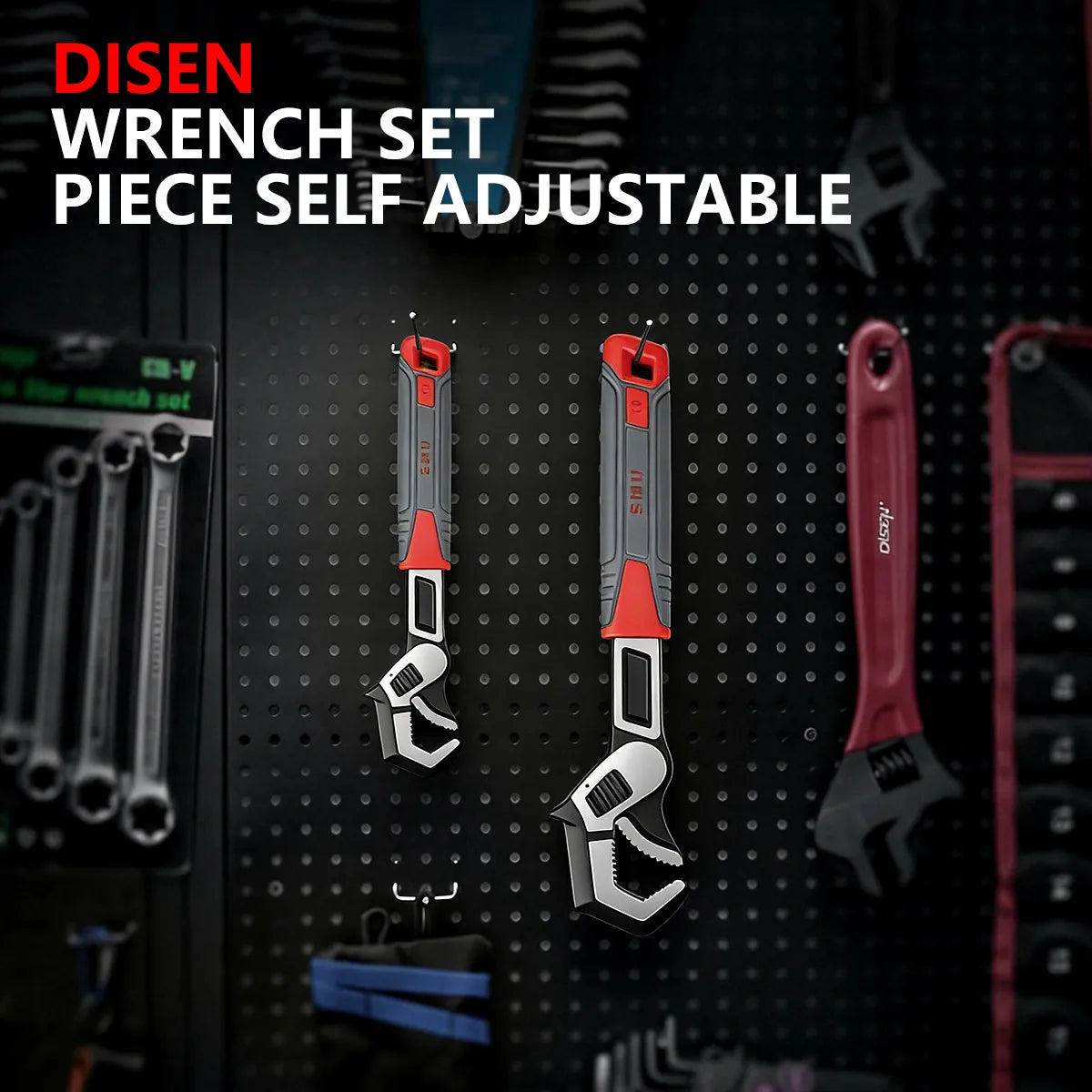 Adjustable Pipe Wrench Set Self-Tightening Jaw Multifunctional Spanner for Plumbing Automotive Home Repair with Storage Bag from PriceLows™