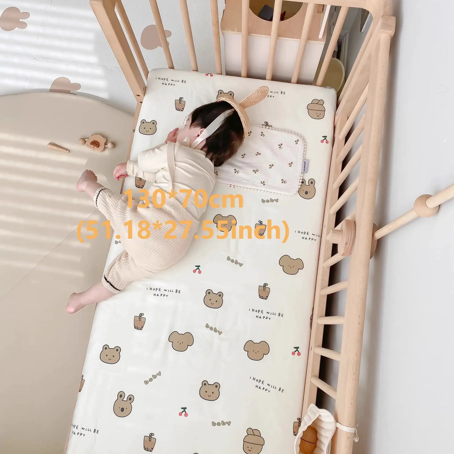 Toddler Crib Fitted Sheet, Skin-Friendly Mattress Protector Cover Ultra Soft Stretch Breathable Crib Mattress Sheet from PriceLows™
