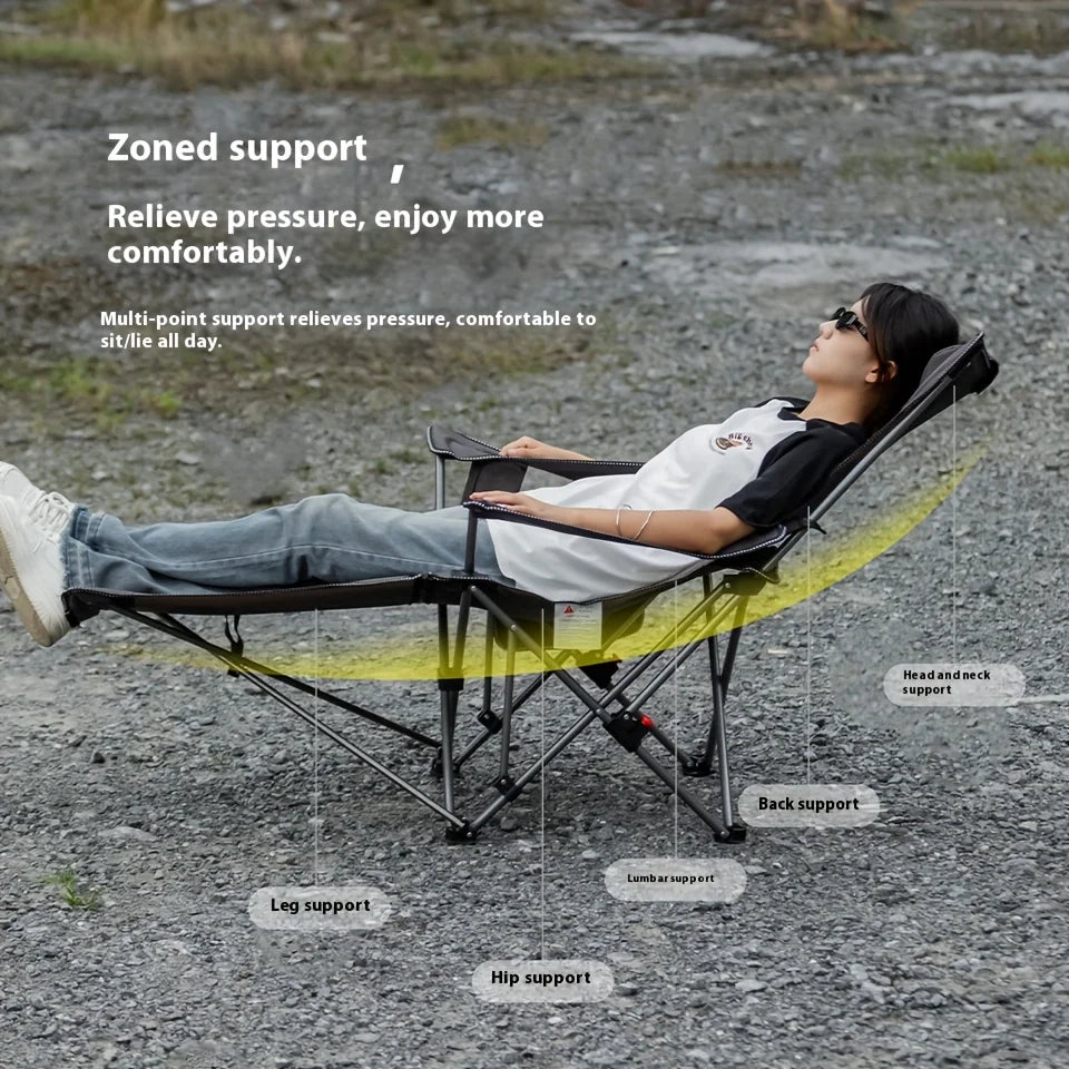 Folding Chair | 600D Oxford Cloth | 4 Adjustable Loungers | One Size