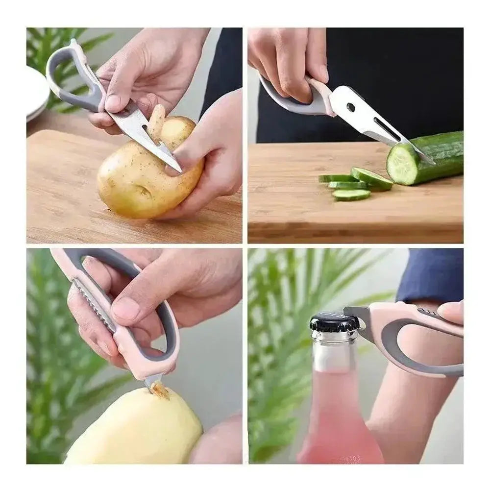7-in-1 Multifunctional Stainless Steel Kitchen Scissors with Magnetic Holder Heavy Duty Food Scissors for Meat Fish Poultry Vege from PriceLows™