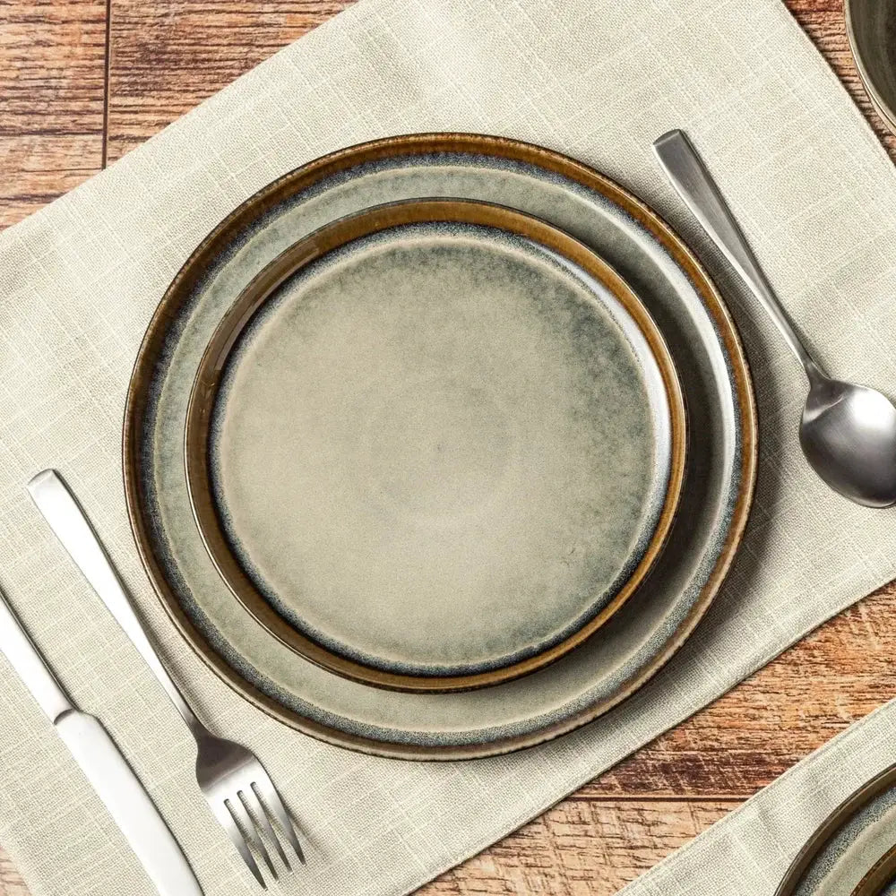 Ceramic Round Salad Plate Dishwasher Safe Microwave Safe Durable Rustic Dinnerware Perfect For Serving Appetizers Side Dishes from PriceLows™