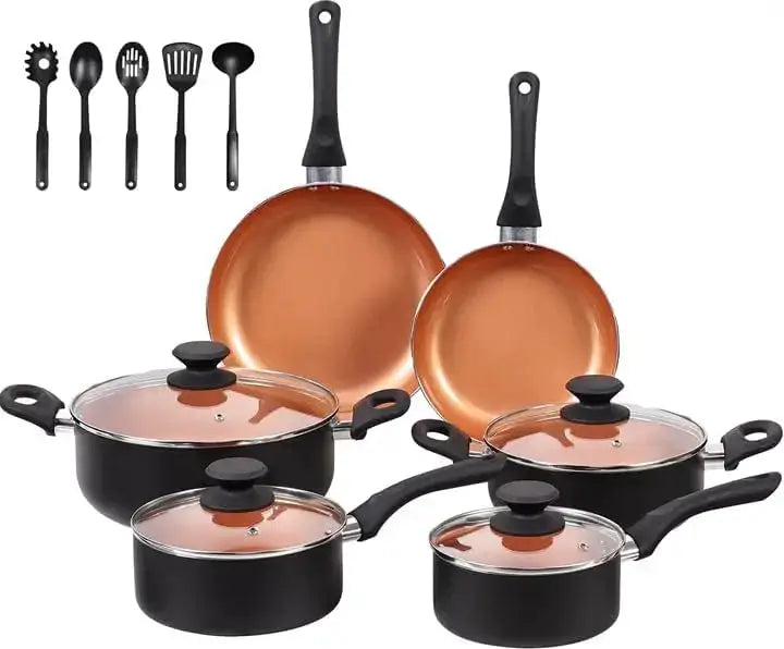 15PCS Ceramic Pots and Pans Set, Nonstick Cookware Set, Induction Compatible from PriceLows™