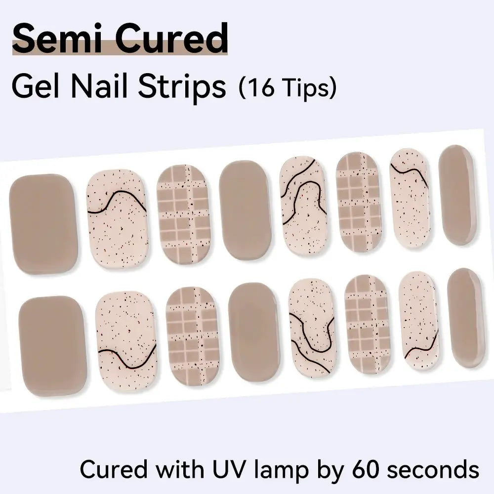 16strips Cartoon UV/LED Semi Cured Gel Nail Strips Pink Glitter Cat Eye Self-Adhesive Gel Nail Wraps Full Cover UV Nail Sticker from PriceLows™