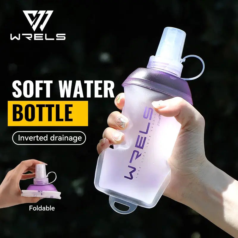 WRELS Folding Collapsible Soft Flask TPU BPA-Free Easy Grip Running Cycling Water Bottle Fitness Hydration Outdoor Water Bottle from PriceLows™