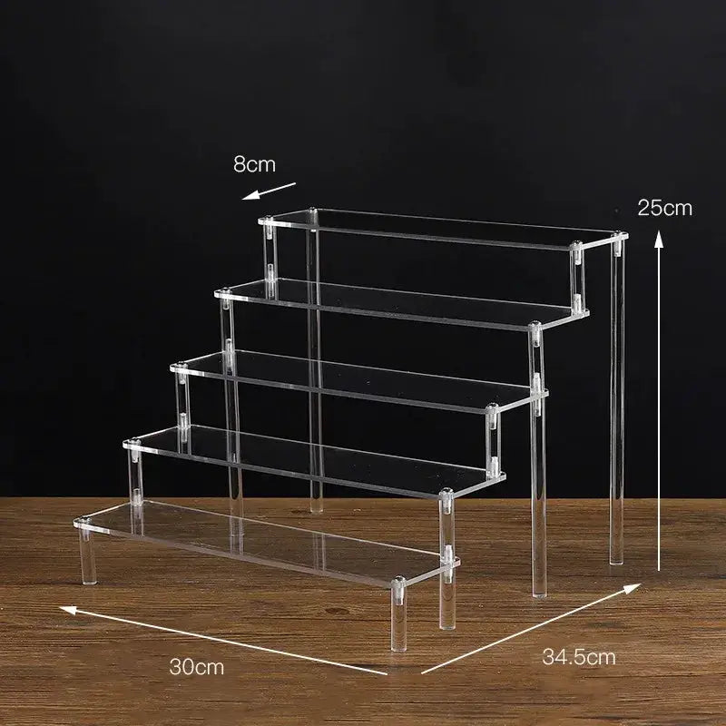 1-5 Tier Acrylic Display Stand Clear Display Riser Rack for Cupcake Perfume Doll Décor Organizer Amiibo Funko POP Figures DC05 from PriceLows™